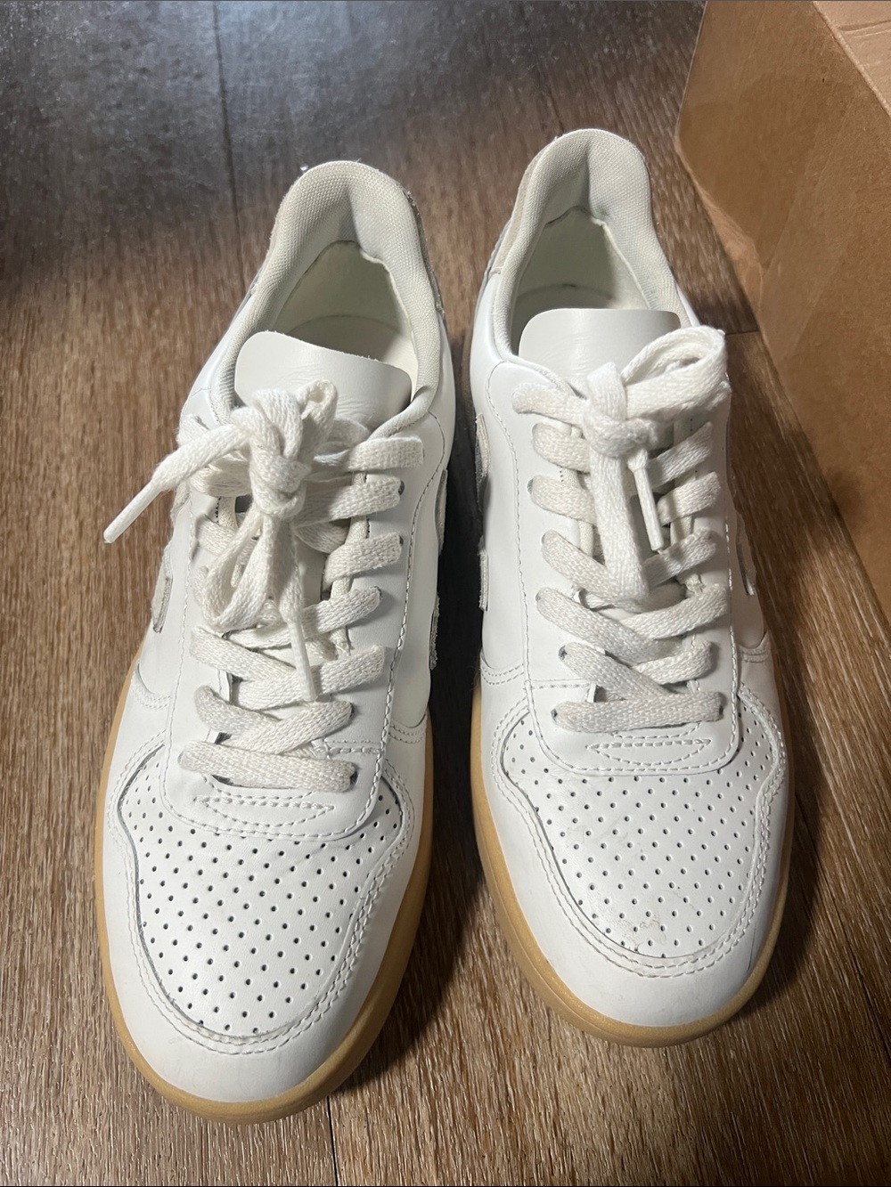 White Women’s Sneakers with Gum Sole - Picture 7 of 7